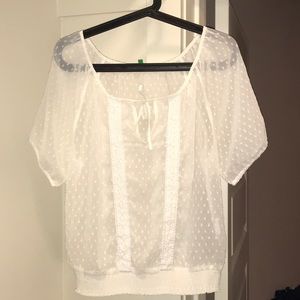 United colors of Benetton white lace top - UK